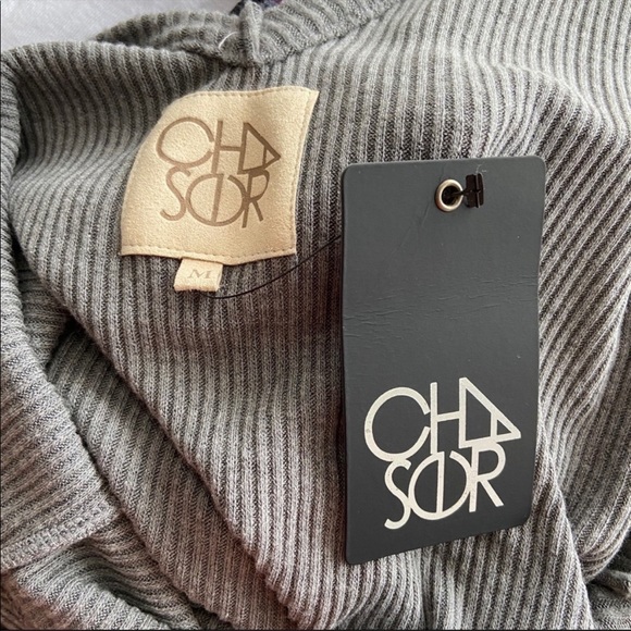 NWT Gray Chaser V-Neck Long Sleeve Ribbed Top Size M - Picture 5 of 6